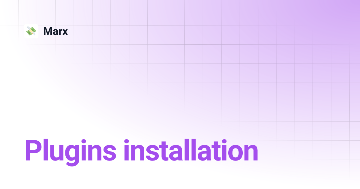 Plugins installation marx